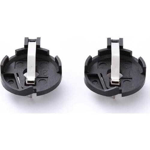 Plastic BS-3 3V CR2032 CR2025 Button Battery Holder 2032 2025 Batteries Cell Clip Holder Straight Socket Black Case