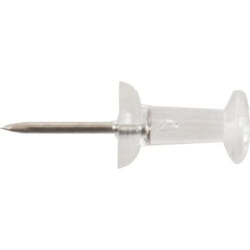 PPYY-100 Pcs Push Pin Thumb Tack Clear Color 3/8inch Drawing Cork Board Office Pushpin