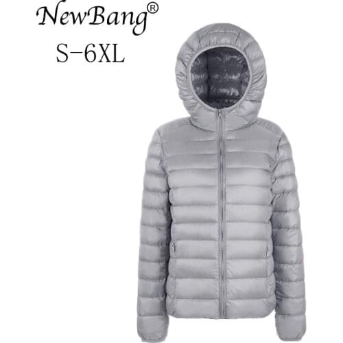 NewBang Brand Large Size 6XL Womens Down Coat Plus Ultra Light Down Jacket Women Lightweight Portable Windbreaker Parka