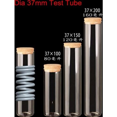 80ml/ 120ml/160ml Empty Glass Transparent Clear Bottles With Cork Stopper Glass Vials Jars Packaging Bottles Test Tube-12pcs