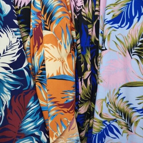 Chiffon Hawaii Leaf Soft Dropping Palazzo Material Breathable DIY dress blouse fabric