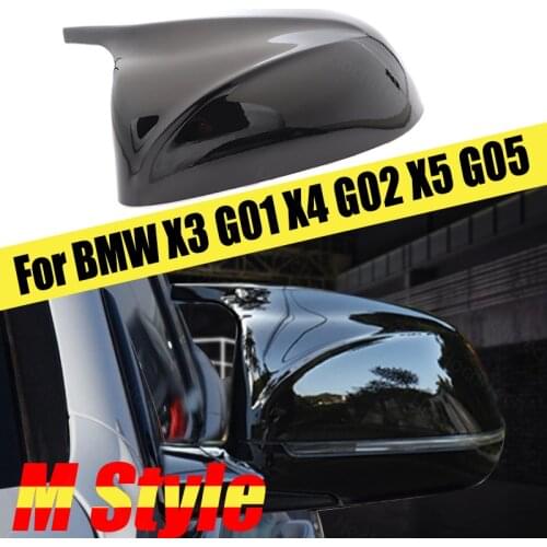 Replacement Rearview Mirror Cap High Quality 1 Pair Mirror Caps M Style Mirror Cover Bright Black for BMW X3 G01 X4 G02 X5 G05
