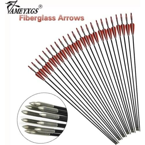 6/12/24pcs 31" Archery Glassfiber Arrows 6mm OD Spine 900 Target Practice Arrowhead for Recurve Compound Long Bow Accessories