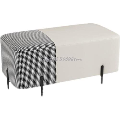 Northern Europe Shoes Stool Household Door Shoes Stool Into The Cloakroom Light Luxury Low Stool Thousand Bird Lattice Living Ro