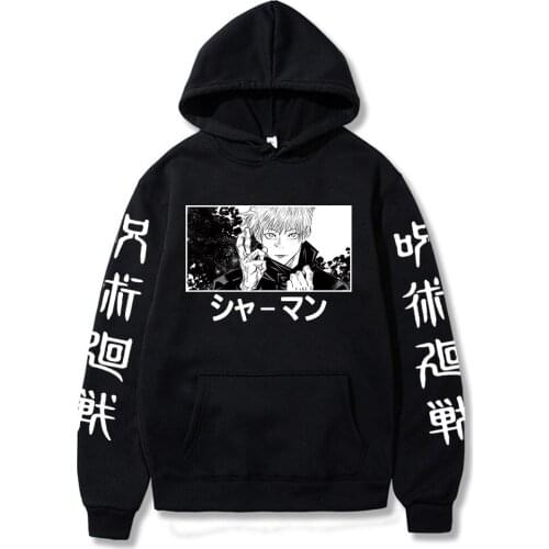 Japanese Anime Hoodies Jujutsu Kaisen Satoru Gojo Graphic Hoodie Spring Autumn Cartoon Streetwear Harajuku Sweatshirts Male