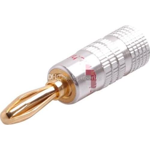 High Quality 24K Gold Speaker Banana Plugs Connectors Sockets From Seller Friendsworld 500pcs/lot DHL Free Shipping