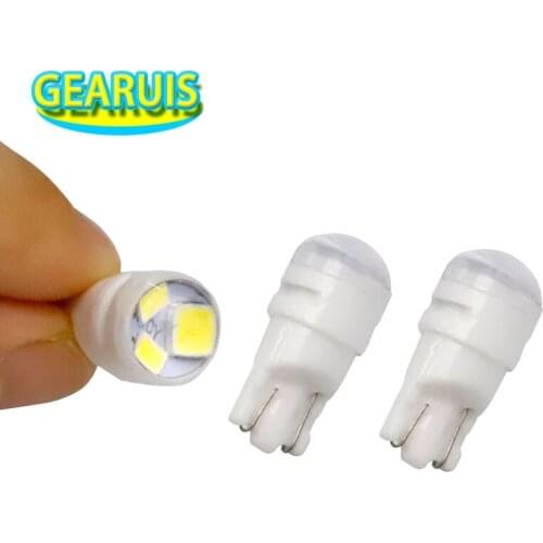 100pcs T10 Ceramic 3 SMD 2835 LED Light Bulb W5W Standard car side marker light signal Tail Light Parking Light Interior Light