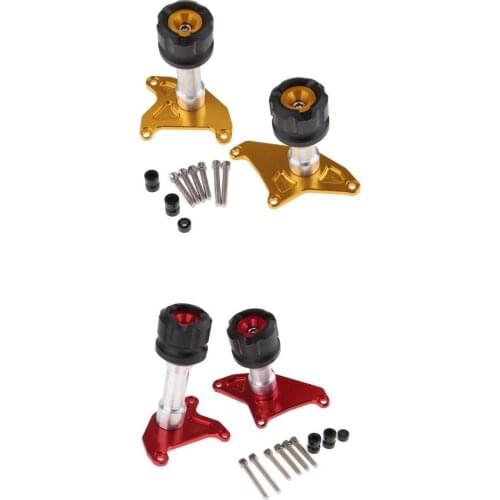 2 Set Motor CNC Engine Frame Slider Crash Pad Falling Protection Fits for Honda Grom MSX125 MSX125SF Gold & Red