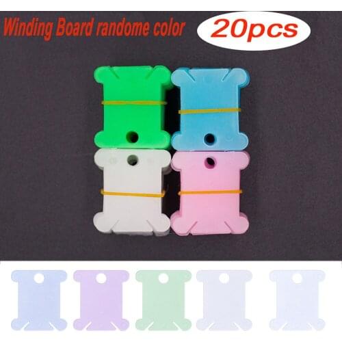 20pcs Cross Stitch Plastic Sewing Tool Winding Plate Board Thread Bobbin Floss Storage Coiling Spool Embroidery Craft Kit