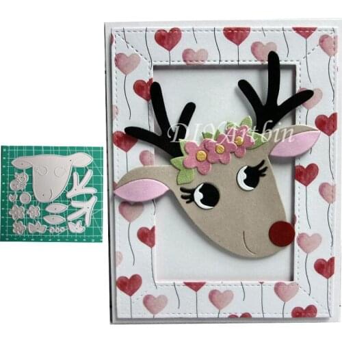 2020 Christmas Deer Flower Stencil Cutting Dies Big Size For Dies Scrapbooking Craft Supplies
