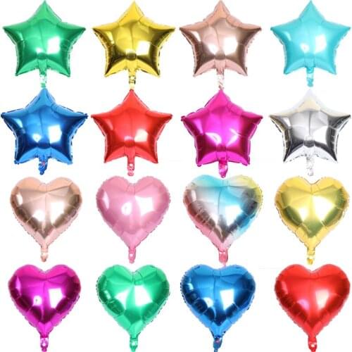 5/10pcs18inch Rose Gold Star Red Heart love Foil Balloons Wedding Birthday Party Decorations Valentines Day Gift Helium Balloon