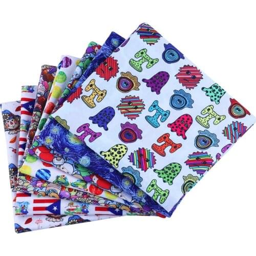 50*145CM cartoons pattern Polyester cotton Fabric Patchwor Printed for Tissue Kids Home Textile for Sewing Doll Dress Curtain