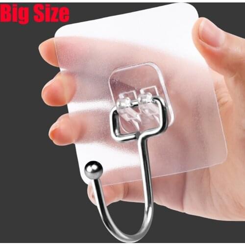 5Pcs Big Size Transparent Strong Self Adhesive Door Wall Hangers Hooks Suction Heavy Load Rack Cup Sucker for Kitchen Bathroom