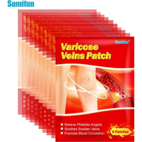 Sumifun 72pcs/12bags Herbal Vasculitis Phlebitis Spider Patch Varicose Veins Treatment Varicosity Angiitis Medical Plaster