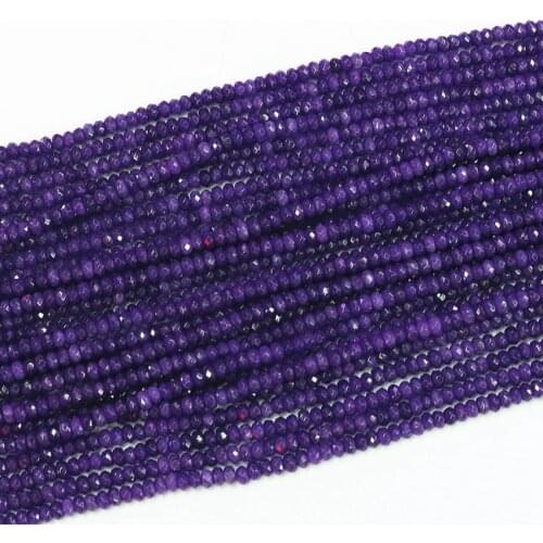 Natural Stone 2x4mm Purple Chalcedony Jades Faceted Rondelle Abacus Diy Jewelry Loose Beads Spacer Accessories Findings 15" B565