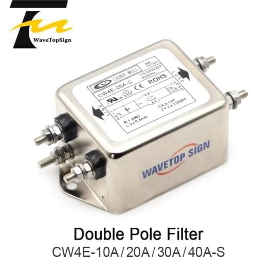 CANNY WELL Power EMI Filter CW4E-10A 20A 30A 40A-S Single Pole Filter Connector Single-Phase AC 220V Purification Anti-jamming