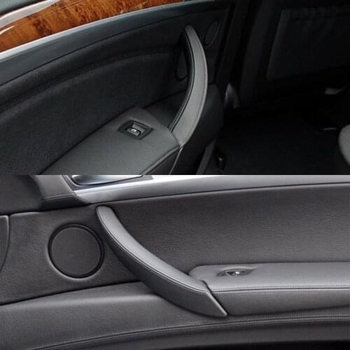 For BMW X5 E70 E71 2006-2014 LHD/RHD Black Car Accessories Car Interior Inner Door Armrest Handle Inner Panel Pull Trim Cover