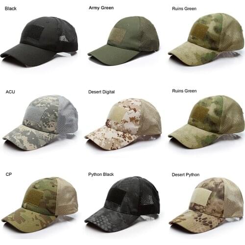 Desert Digital Male Tactical Baseball Cap CP Camouflage Breathable Net Hats For Men Hook And Loop Badge Patch Bone Pytho Ruins