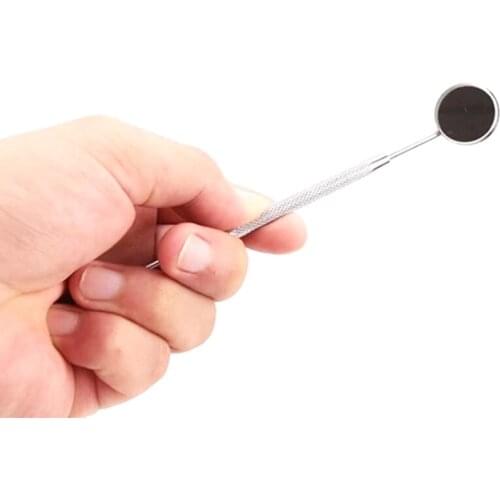 CURSAVELA 1Pcs Stainless Steel Checking Mirror For Eyelash Extension Portable Dental Mirror Professional Makeup Person Care Tool