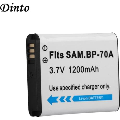 Dinto 1200mAh 1pc BP70A BP-70A BP 70A Digital Camera Battery for Samsung ES65 ES70 ES71 ES73 ES74 TL105 TL110 PL100 SL50 SL600