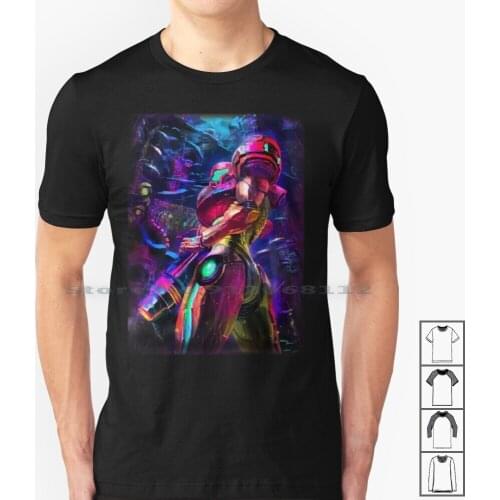 Samus Aran Metroid T Shirt 100% Cotton Super Smash Bros Samus Aran Gaming Videogames Space Gamer Geek Retro Metroidprime