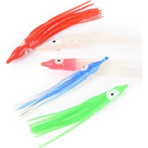 Luminous Fishing Lure Squid Skirts Soft Lure Night Fishing Lure Octopus Glow Rubber Artificial Bait