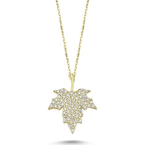 14k (585) Gold Leaf Pendant, Necklace
