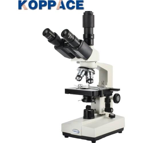 KOPPACE 40X-1600X Trinocular Biological Microscope Eyepiece WF10X/WF16X Compound Lab Microscope
