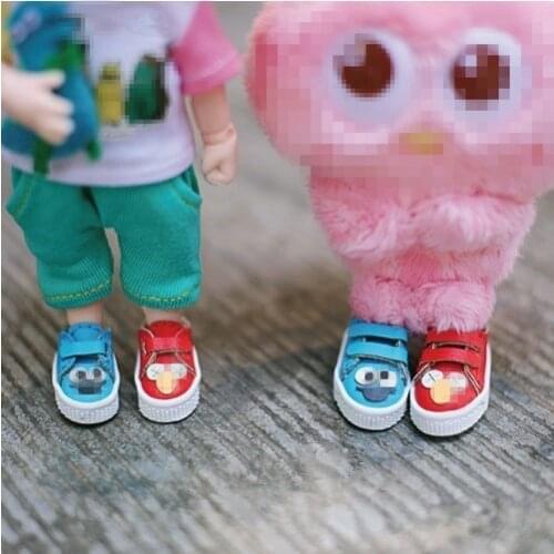 Blythes doll shoes fit in 1/6 size and OB11 1/12 size stylish versatile sesame casual shoes sneaker board shoes in red and blue