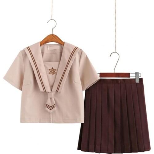 Japanese Style Sailor Uniform Long/Short Sleeve Flexible Skirt Outfit Japanese Style Student Suit for Women School Clothing
