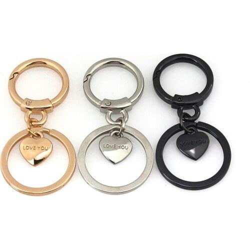 1pcs Fashion Metal Openable Spring Ring Keyring Double Loop Keychain for DIY Leather Craft Bag Purse Belt Strap Accessories