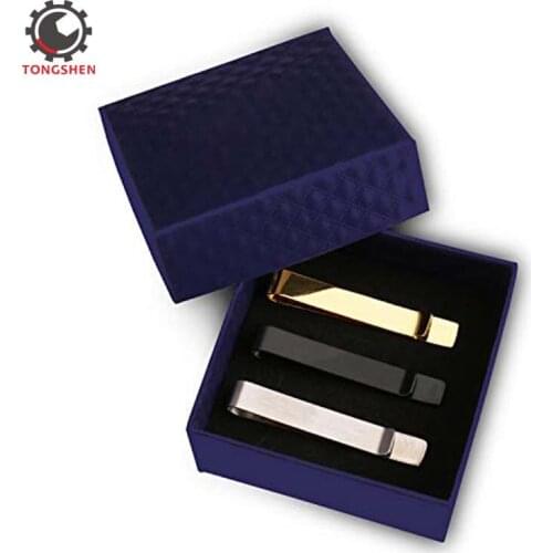 Mens Clip Tie Bar Set for Regular Ties 2.1 inch with Gift Box Classic Men Tie Pin Clips of Casual Style Tie Bars Set