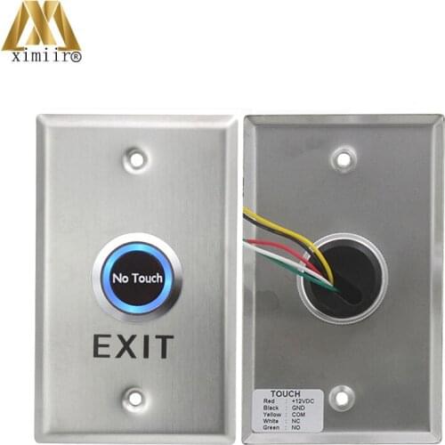 Stainless Steel Infrared No Touch Contactless Door Release Exit Button EI01 Door Sensor Switch LED Indication