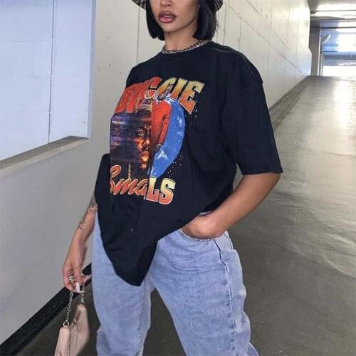 2021 summer new short sleeve round neck T-shirt rap hip-hop rock joint retro trend European and American style