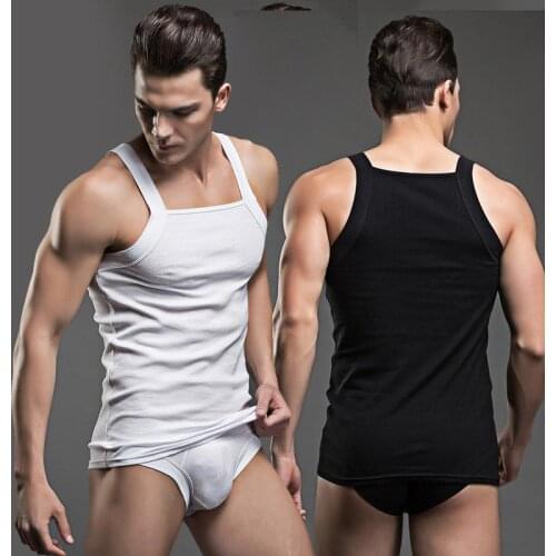 Cotton New Men Underwear Fashion Tank Tops Solid Vest Brand Sexy Tanks Sleeveless Shirt Tops