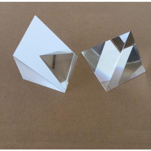 Custom Optical K9 Glass 50mm Total Reflection Isosceles Right Angle Triangular Prism 45 Mitsubishi Mirror Bevel Reflective Film
