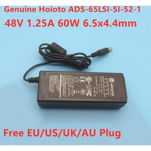 Genuine Hoioto ADS-65LSI-SI-52-1 48060G 48V1.25A 60W Switching AC Adapter For Dahua POE Monitoring Laptop Power Supply Charger