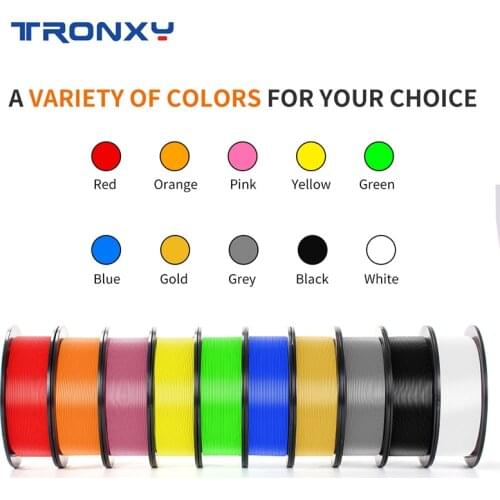Tronxy 3D Printer PLA Filament 1kg Per Roll 2.2LBS 1.75mm pla Plastic Material for 3D Printing 3D Pen Colorful Optional
