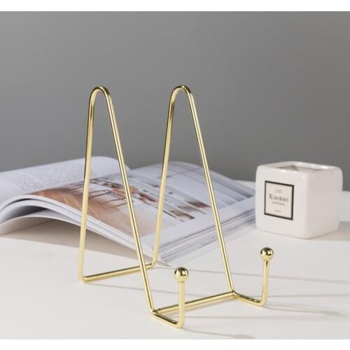 Rose Gold Picture Frame Stand Book Shelf Storage Rack Book Display Stand Decorative Plate Stand Holder Art Display Stand