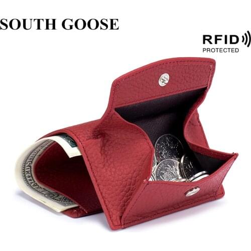 Simple Wallets for Women Genuine Leather Coin Purse Rfid Blocking Business Card Holder Female Elegant Mini Wallet Change Pocket