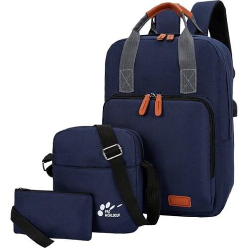 3 Pcs/set Schoolbag for Teenagers Student Book Bag Boys Satchel Unisex Young Student School Bag Waterproof Usb Charging Backpack