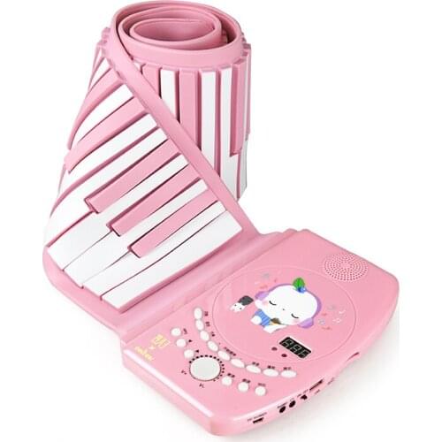 Folding professional 88 key digital portable roll up piano music keyboard organ with midi microphone speaker