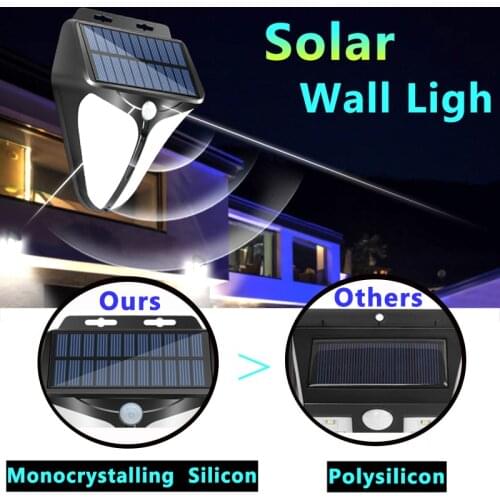 Solar Wall Lights With Motion Sensor Outdoor Solar Landscape Lights Waterproof Warning Wall Lamp for Garden Path Yard Driveway