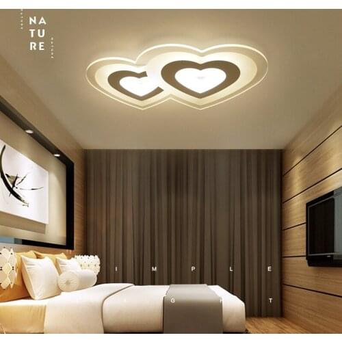 Modern Acrylic Single Heart & Double Heart LED Ceiling Light Living room bedroom study dining room ceiling lamps lighting