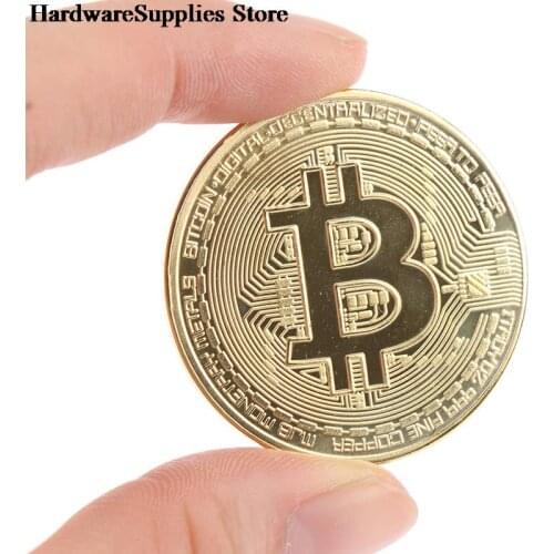 1PCS Creative Souvenir Gold Plated Bitcoin Coin Collectible Great Gift Bit Coin Art Collection Physical Gold Commemorative Coin