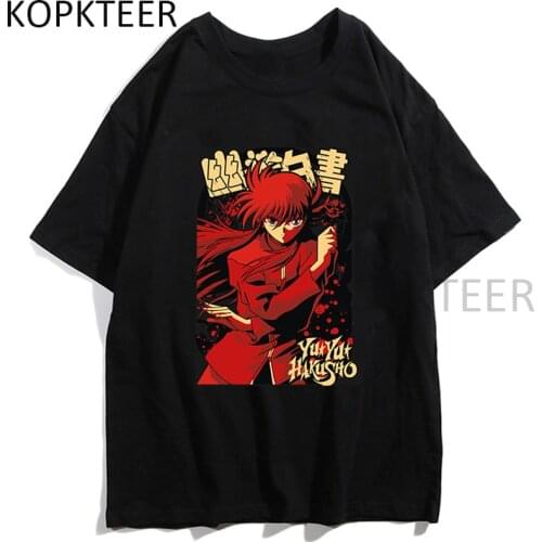 Yoko Kurama Yu Yu Hakusho Anime T-shirts 2020 Vintage Men Women T Shirts Ulzzang Harajuku Round Neck Casual Graphic Tops Tee