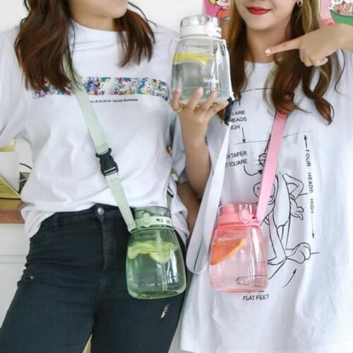1300ml Water Bottle Large Capacity Leak-proof Adjustable Belt Large Straw Water Bottle Bottles with Strap for Outdoor