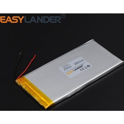 3.7V 2800mAh Rechargeable li Polymer Li-ion Battery For Tablet MID IPAQ E-Book Power Bank Portable DVD 4750105