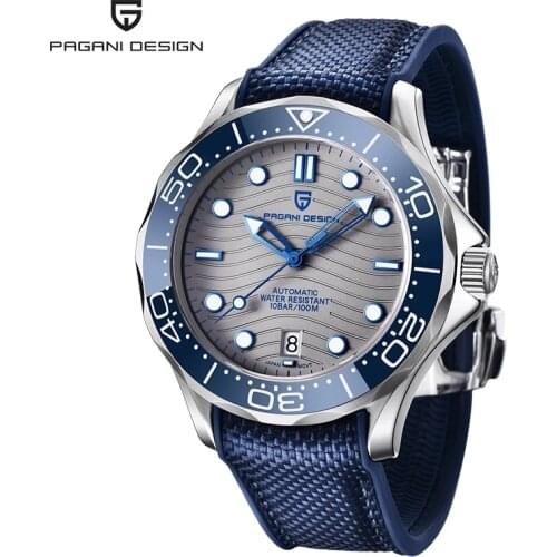 PAGANI DESING 007 Mens Watches 2021 Ceramic Bezel Mechanical Automatic Sports Waterproof Stainless Steel Luminous Watch Men