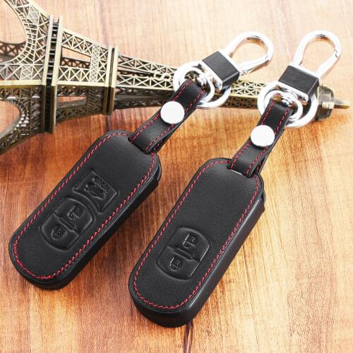 VCiiC 2/3BTN Genuine Leather Car Key Case Protect for Mazda 2 3 5 6 CX-3 CX-4 CX-5 CX-7 CX-9 Atenza Axela MX5 Fob Cover Set